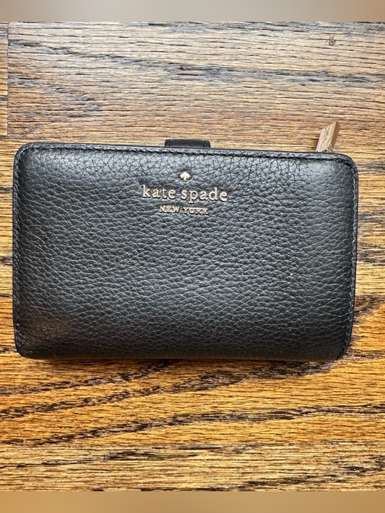 kate spade Handbags - Kate‎ Spade Black Pebbled Leather Zip Around Bifold Medium Wallet